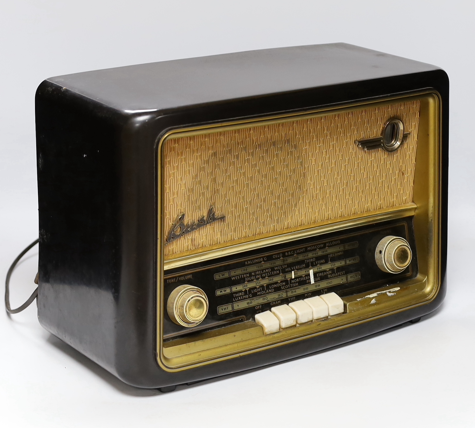 A vintage Bush bakelite radio